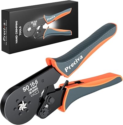 Preciva AWG 28-5 Hexagonal Crimping Pliers Self-Adjusting Ratchet Tool