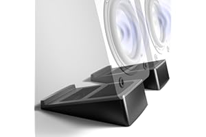 VIVO Medium 5 x 8 inch Desktop Speaker Stands, Desk Studio Wedge with 15° Tilt Design, Audio Stand Riser for Bookshelf Speake