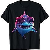 Shark Wearing Sunglasses Funny Graphic T-Shirt