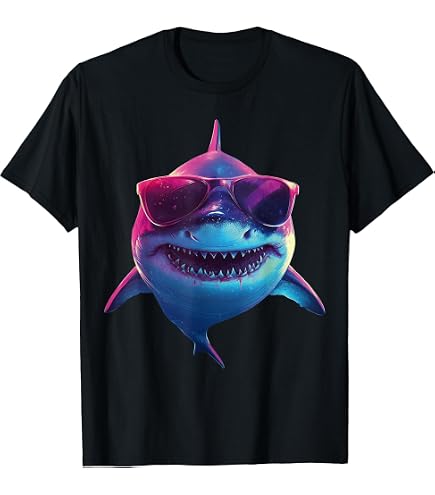 Amazon.com: Retro 80s Shark Clothes Shark Party Kids Women Men