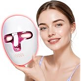 CAMLKE Red Light Therapy for Face, LED Facial Mask, Rechargeable | Red Light Mask, USB-C Portable, Ergonomic Lightweight Design, Home &amp; Travel Skincare