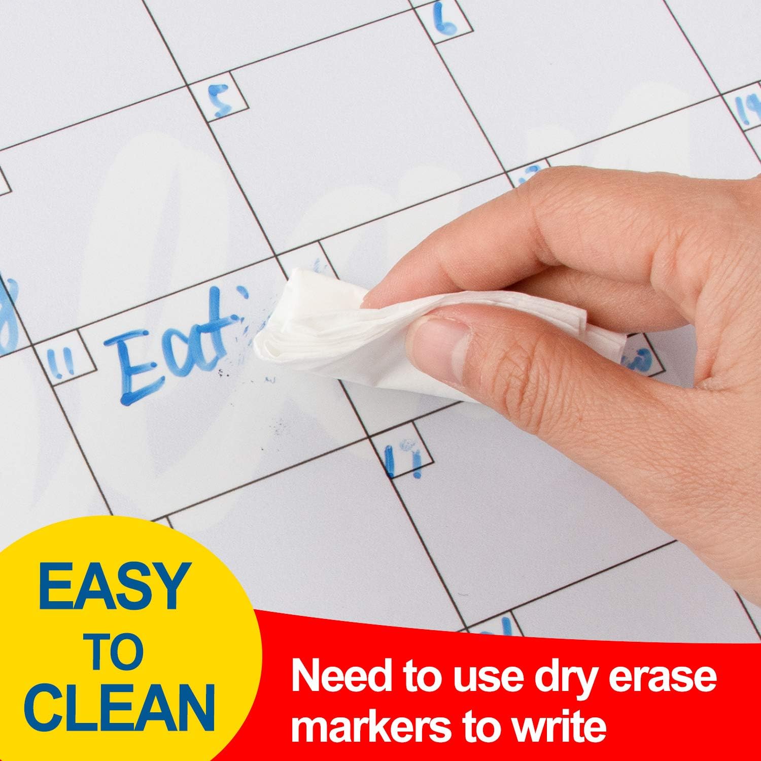 OUNENO Floral Magnetic Dry Erase Calendar to Do List for Refrigerator, 17.5 x 12 inches Large Magnet Reminder White Board for Kitchen Fridge Wall : Office Products