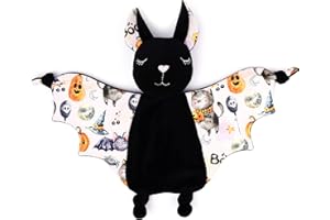 ROMEOSHOP Halloween Baby Plush Bat Security Blanket Lovey Plush First Baby Halloween Baby Shower Gift Gothic (Halloween)