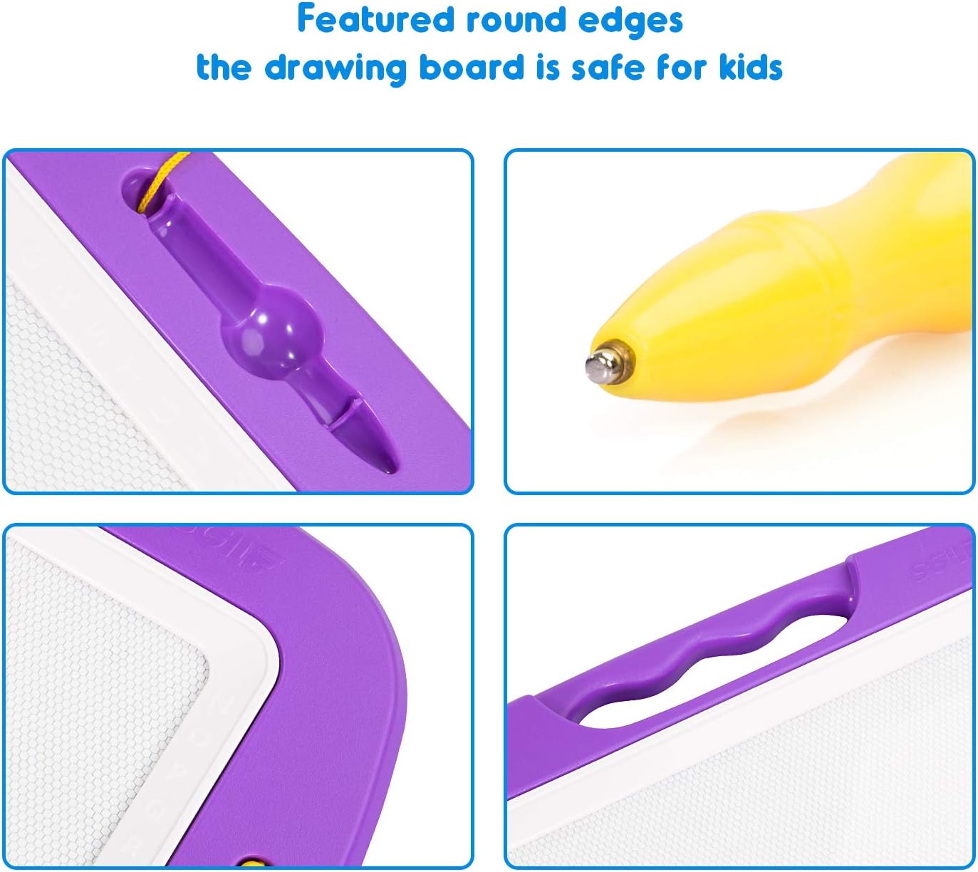 SGILE Magnetic Drawing Board Toy for Kids, Large Doodle Board Writing Painting Sketch Pad, Purple: Toys & Games