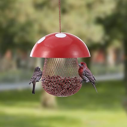 Tooarts Mushroom Shaped Bird Feeder Wild Bird Seed Feeder Outdoor