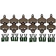 Dsmile Wall Mount Bottle Opener - Cast Iron 12 Pack Set - Vintage Rustic Bar