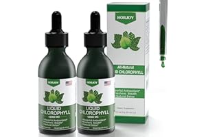 HORJOY Chlorophyll Liquid Drops - 100% Natural Energy Booster and Immune Support - Internal Deodorant and Detox - Altitude Sickness Relief - Fast Absorption, Vegan & Non-GMO - 120 Servings (Pack of 2)