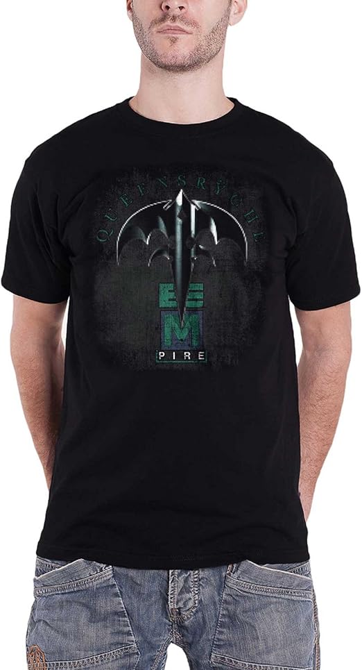 Queensryche T Shirt Empire 30 Years Band Logo New Official Mens Black Amazon.co.uk Clothing