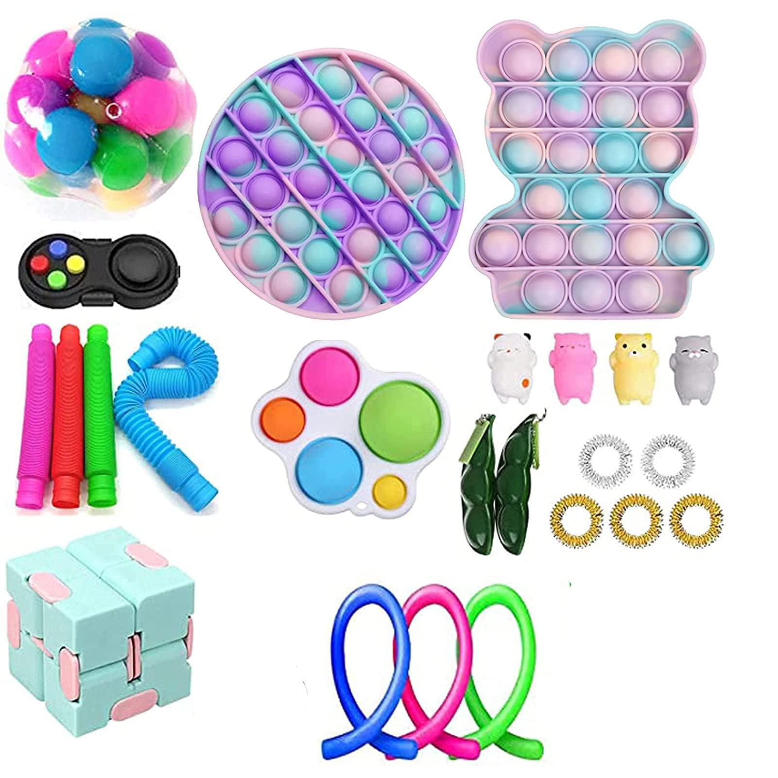 VICKSONGS Fidget Toys 30 Packs for Adult & Kids, Tik Tok Fidget Box