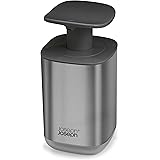 Joseph Joseph Presto Hygienic Easy-Push Soap Dispenser with Wide Pump, One-Size, Stainless Steel/Gray