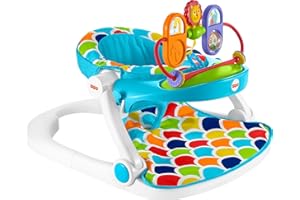 Fisher-Price Portable Baby Chair, Deluxe Sit-Me-Up Floor Seat with Removable Toys and Snack Tray, Happy Hills