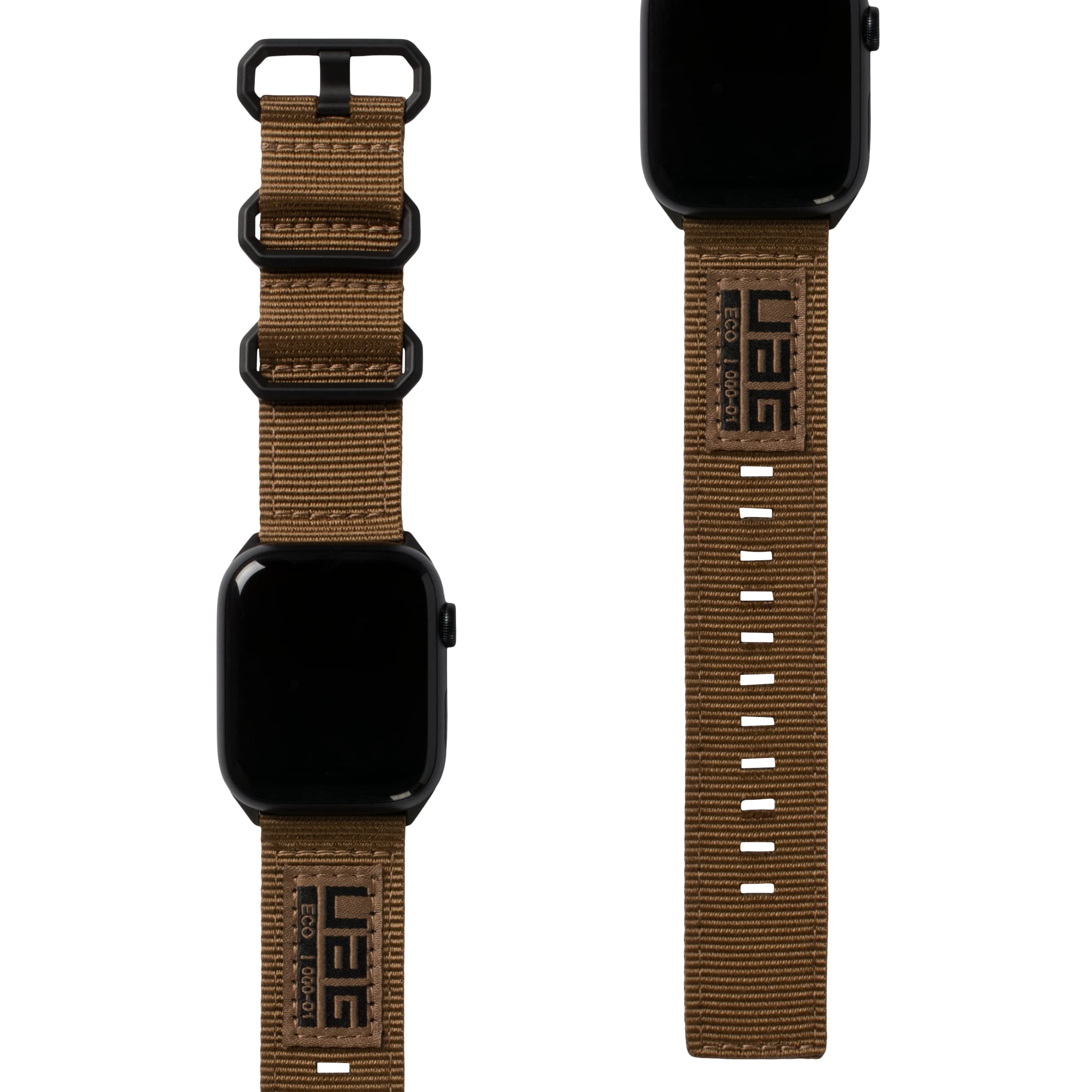 URBAN ARMOR GEAR UAG Compatible with Apple Watch Band 49/46/45/44mm iWatch Series Ultra 3/Ultra 2/Ultra/4-11/SE3/SE2/SE Metropolis Nylon Sport Adjustable Replacement Strap, Dark Earth