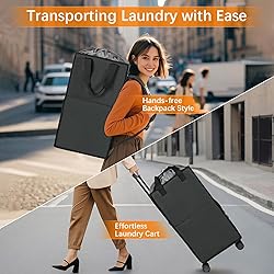Bukere Extra Large 3 in 1 Rolling Laundry Backpack