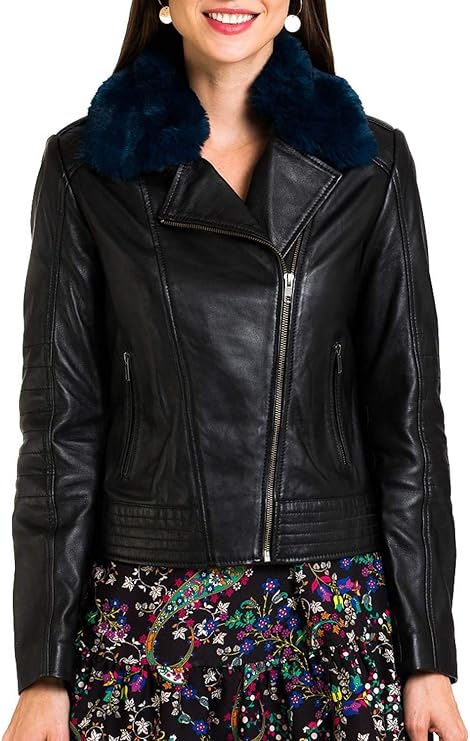 Naf Naf Veste En Cuir Pour Femme Noir Noir 36 Amazon Fr Vetements Et Accessoires
