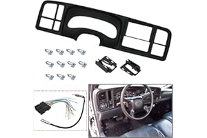 YHB Double DIN Dash Kit W/Wiring Harness & Antenna Adapter Fit 1999-2002 GM Full-Size Trucks/SUV's Silverado Sierra - Double 