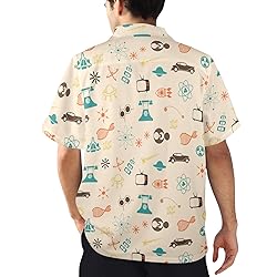 HUGLAZY 1950s Atomic Shirts Retro Space Shirts for