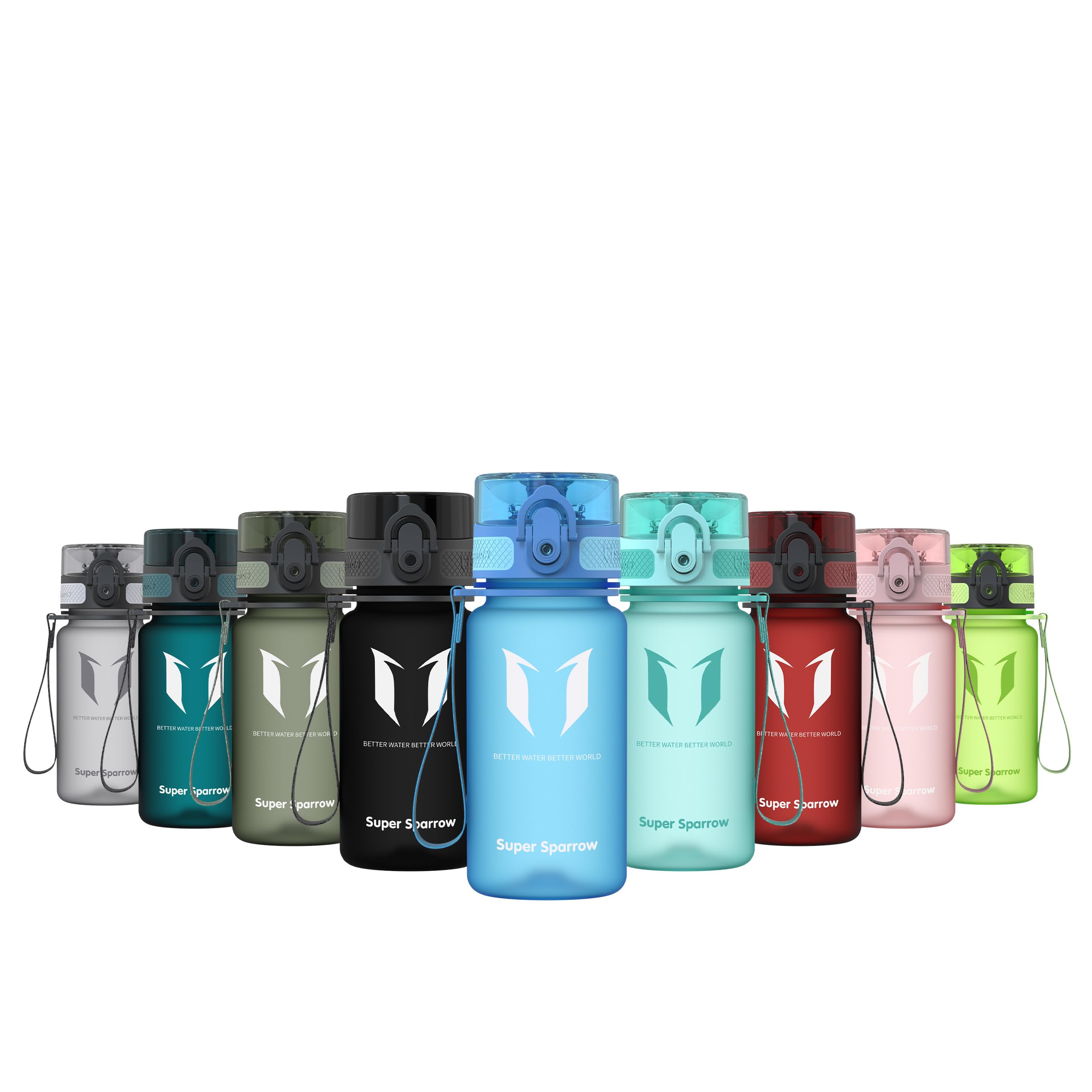 Super Sparrow Sports Water Bottle - 350ml - Non-Toxic BPA Free & Eco-Friendly Tritan Co-Polyester Plastic - For Running, Gym, Yoga, Outdoors and Camping — image 1