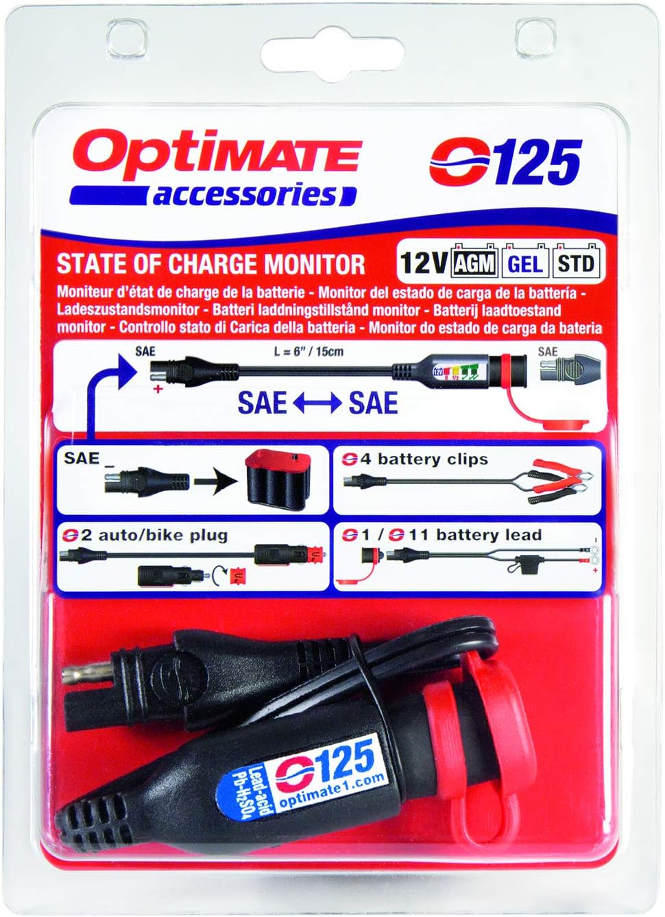 OptiMate O125 SAE Battery Monitor Lead, Blue, OptiMATE USB: BIKE 180° auf 2xUSB, 3.3A - Image 5