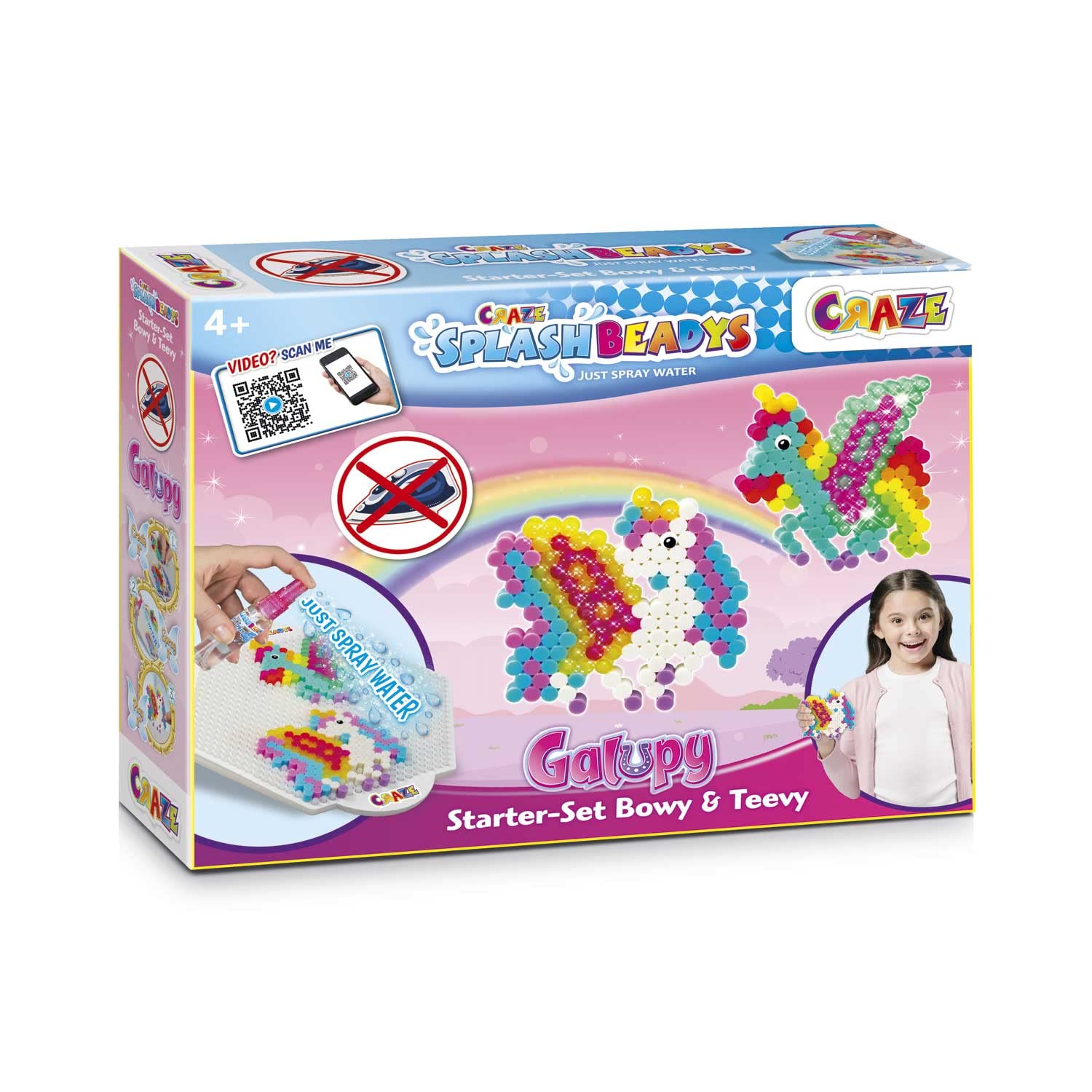 CRAZE Splash Beads Galupy Starter Set 20630 Ironing Beads Without Ironing 14pcs Multicolor Round PVOH Water Beads Craft Set