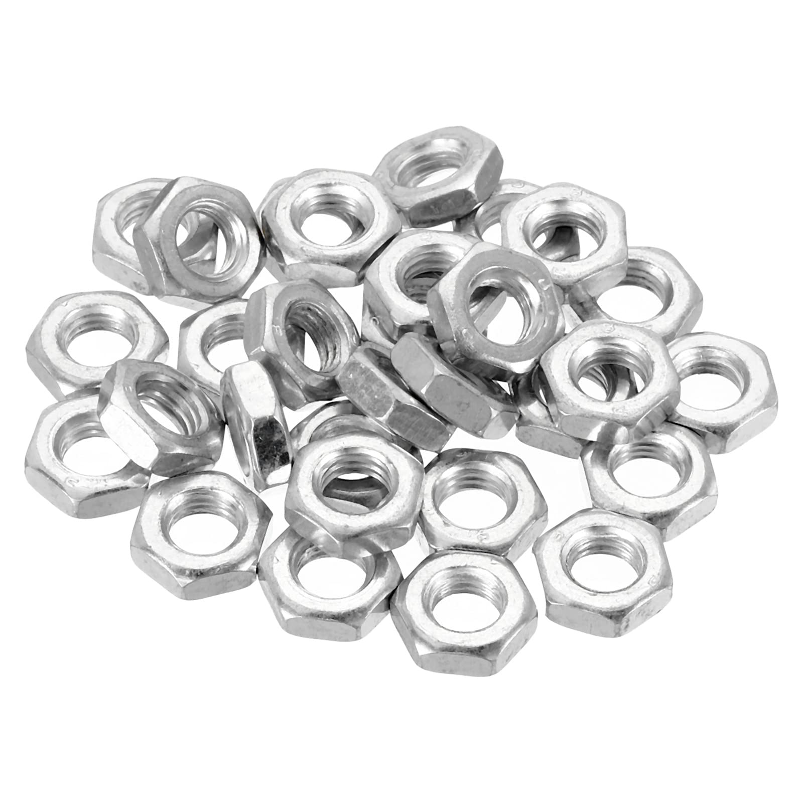 Photo 1 of PATIKIL M7 x 1.0 Steel Hex Nuts, 30 Pack Metric Thread Zinc Plated Finished Hardware Nuts Screw Bolt Fasteners 4mm Height