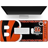 FOCO NFL Official Established Primary Logo Wordmark Home Office Desk Pad Mouse Pad Mat 35" x 16" (Cincinnati Bengals)
