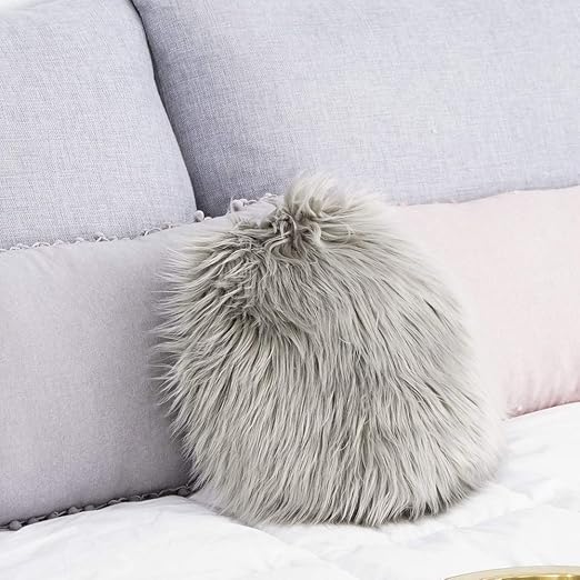 Amazon Com Carvepet Luxury Faux Sheepskin Fur Round Decorative