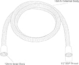 Samodra 1.25m Shower Hose Stainless Steel Universal G 1/2" Fitting view 6