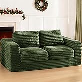 MAXYOYO Sillón de Puf, Sofá de Puf de Dos Plazas con Cojines y Respaldo para Adultos, Sillón de Piso Tapizado, Sillón de Cama