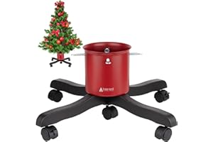Tree Nest Christmas Tree Stand Base for Live Real Trees Tree Holder Xmas Tree Stand up to 6.5ft with Wheels 0.53 Gal Goodjob Black&Red