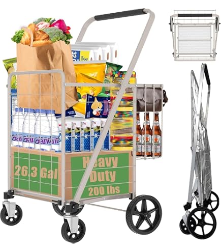 Amazon.com: 396lbs Heavy Duty Folding Shopping Cart with Dual
