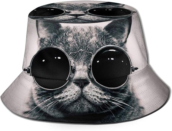 Amazon かわいい 猫 眼鏡 キャップ バケットハット 帽子 の サン バイザー メンズ レディース かわいい おしゃれ 紫外線対策 日常用 旅行用 釣り 登山 旅行 海外 夏 漁夫帽 帽子 通販
