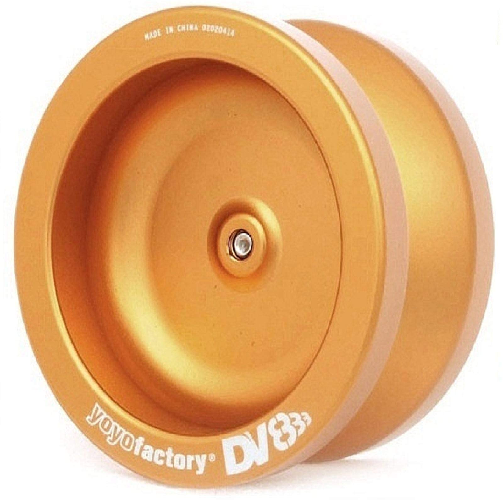 YoyoFactory DV888 Metal Responsive Yo-Yo With Ball Bearing & Extra String - GOLD (beginner friendly, modern spinning yoyo, high speed steel bearing, spare string and tips included, full aluminum body) — image 1