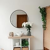 Warmiehomy Round Bathroom Mirror 50cm Aluminum Frame Silver Wall Mounted view 7