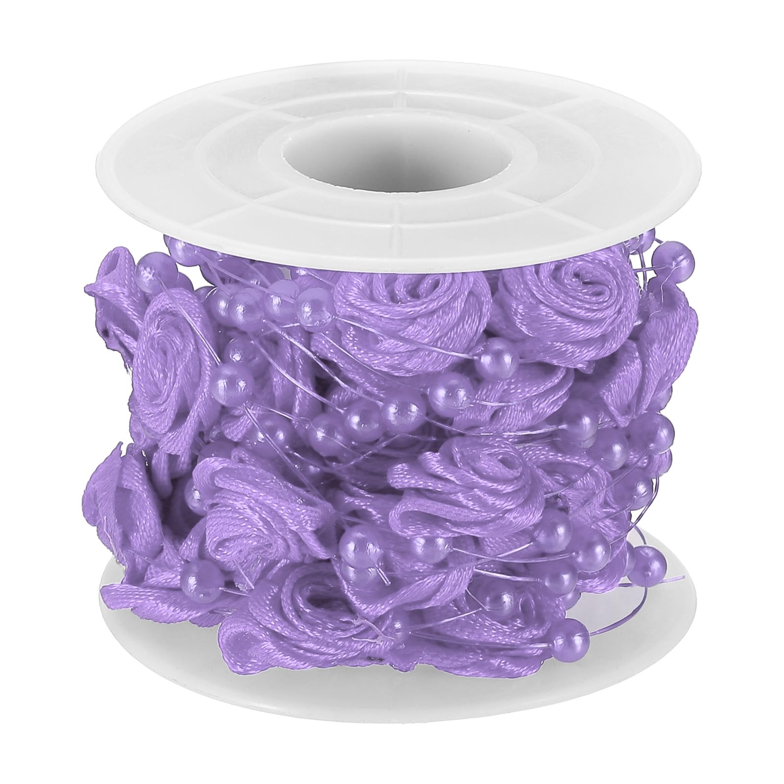 PATIKIL Rose Pearl String Beads, 16.4 Ft Artificial Pearl Wire Garland for Christmas Party DIY Craft Home Wedding Decorative Purple