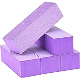 Maryton Nail Buffer Block, Medium/Fine Grit 100/180 Finishing Buffers for Acrylic Nails Gel Polish Nails, 3 Way Professional Pedicure Manicure Buffer Kits, 5 Count (Purple)