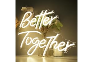 AMYZAVLS Better Together Neon Sign Led Neon Light Signs for Wall Decoration Wedding Party Club Anniversary Birthday Gifts, 16.8 * 11.8 Inch