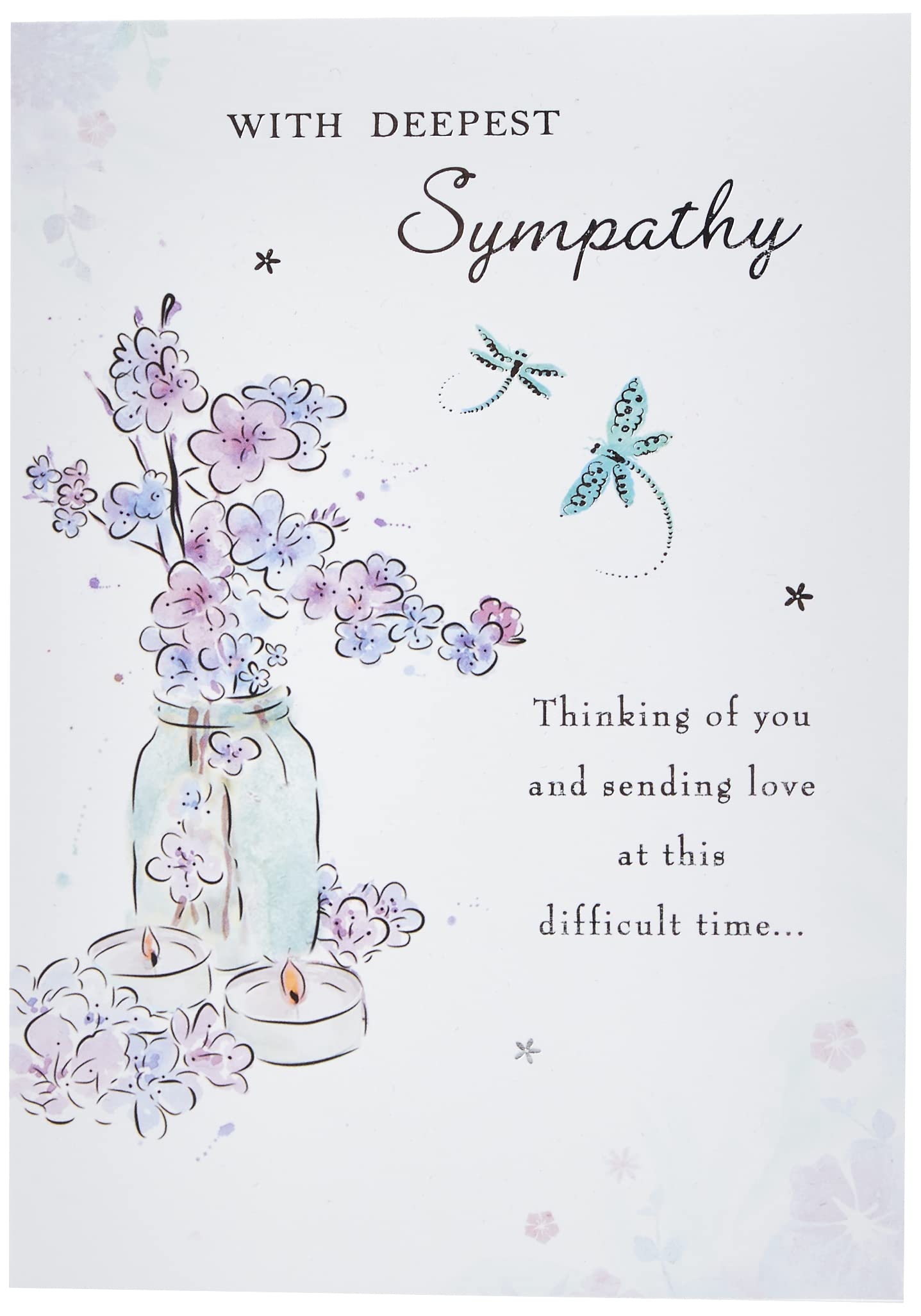 Piccadilly Greetings Group Ltd WONDERFULLY WORDED WITH DEEPEST SYMPATHY GREETING CARD, 7 x 5, white|grey|black