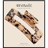 The Hair Edit Epic Extra Large Tortoise Claw Clip, Strong and Comfortable Hold for Thick and Long Hair, Chic Tortoise Hair Clip, Everyday Hair Accessories for Women, Large Claw Clip for All Day Hold