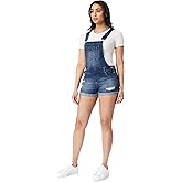 WallFlower Women's Juniors Soft Denim Shortalls