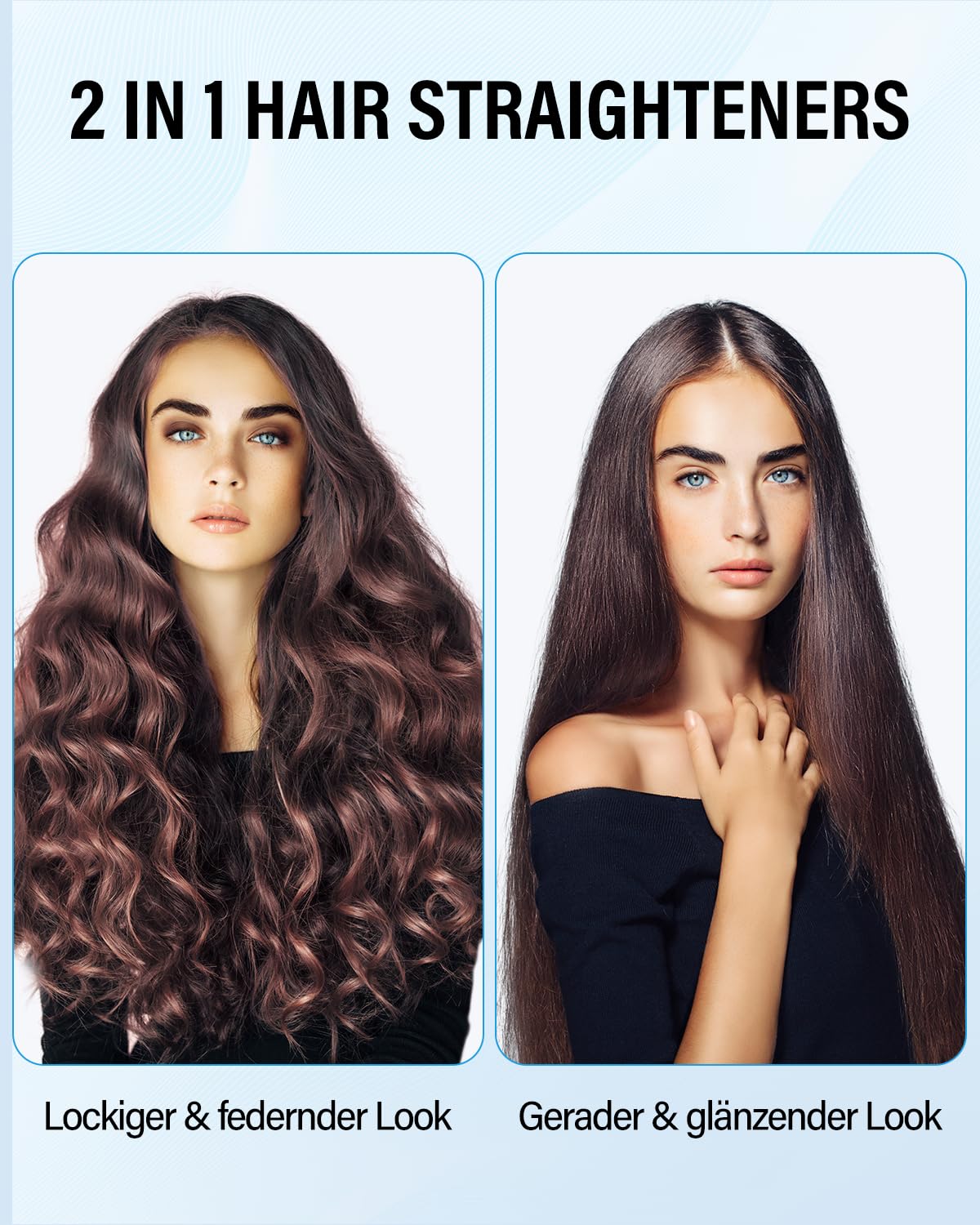 BESTOPE MIX Glätteisen, 25MM Glatteiseisen Locken und Glätten 2 in 1 Keramikbeschichtung LCD-Display, Ultra Schnelles Aufheizen für dickes, krauses und langes Haar, Haarglätter 80-230°C, Schwarz 6