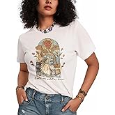 Flafens T Shirts for Women Graphic Tees - Womens T-Shirts Cotton Cute Fit Tshirts Teens Girls
