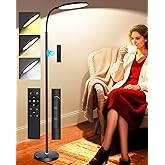 LanAqua Light Therapy Lamp, 11000 Lux UV-Free Happy Therapy Lamp with Touch & Remote Control, Full Spectrum Sunlight Lamp with 10 Brightness & 3 Color Temperatures, Light Therapy Floor Lamp with Timer