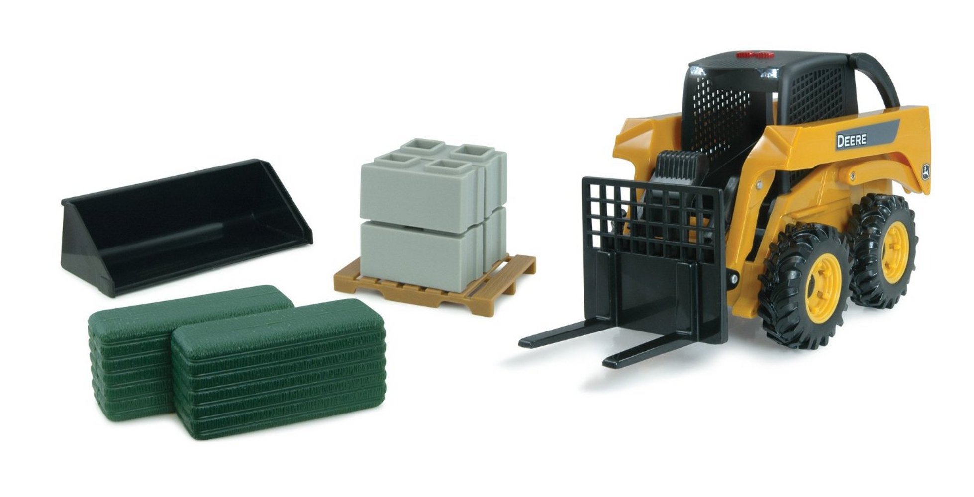 ERTL John Deere 46225 Big Farm Skid Steer Set, Yellow