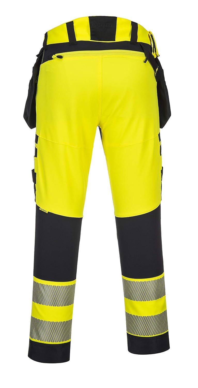 Portwest Men's dx44 Work Trousers, Yellow/Black, 40 UK - Image 3
