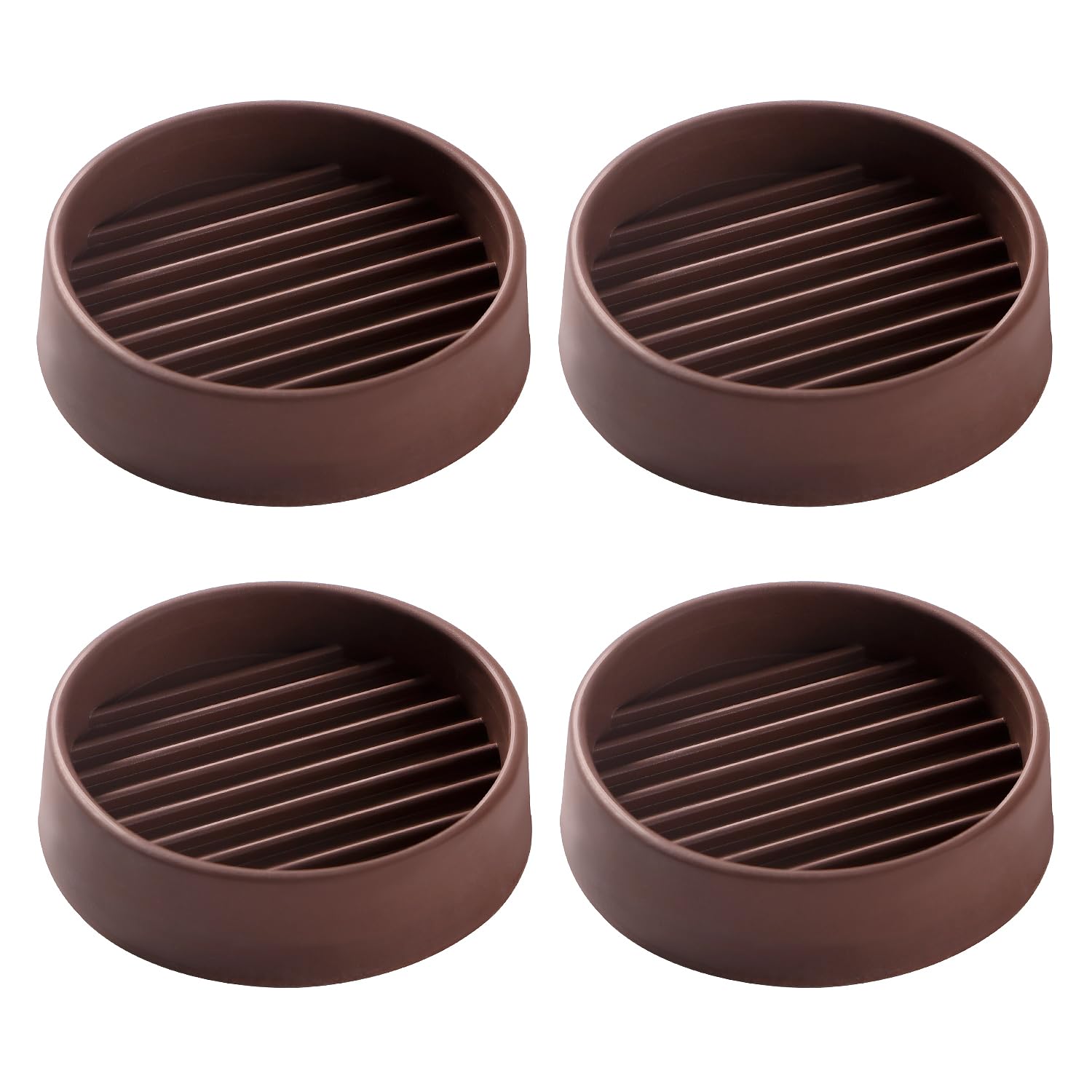 VooGenzek 4 PCS 2”/5.1cm Round Non Slip Furniture Pads, Bed Stoppers Rubber Furniture Feet, Furniture Coasters for Hardwood Floors, for Bed Cabinet Sofa Chair Table Piano, Brown
