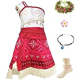 Anievoro Princess Dress Up Costume for Girls Adventure Ocean Costumes Birthday Party Outfit Playwear Dresses with Accessories