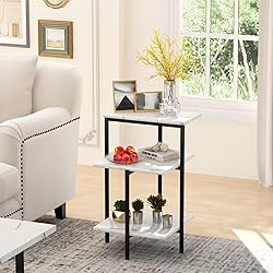 AWQM Faux Marble Table Set,Coffee Table & 2 Side