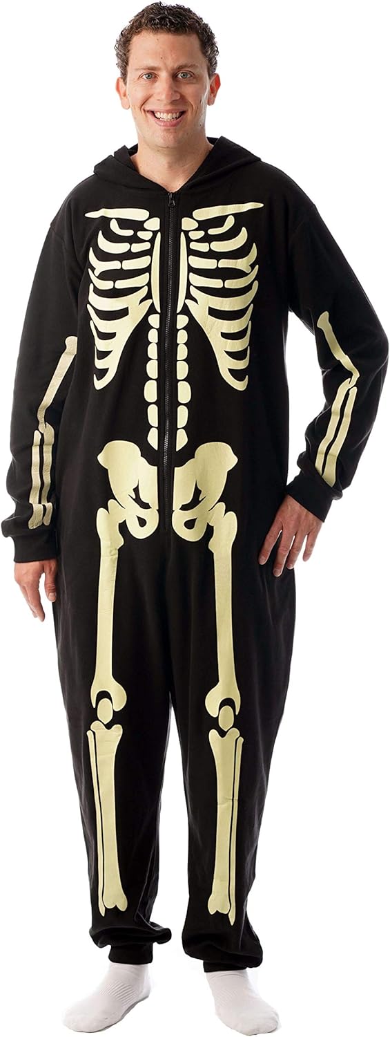 #followme Glow in The Dark Skeleton Jumpsuit Pajamas Family Sleepwear: Clothing
