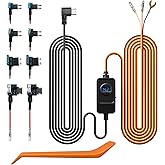 REDTIGER F7N Dash Cam Hardwire Kit USB C Port, Dashboard Camera Car Charger Cable Kit 12V- 24V to 5V w/Fuse Kit, Low Voltage Protection for Dash Cam Double-4 Fuses