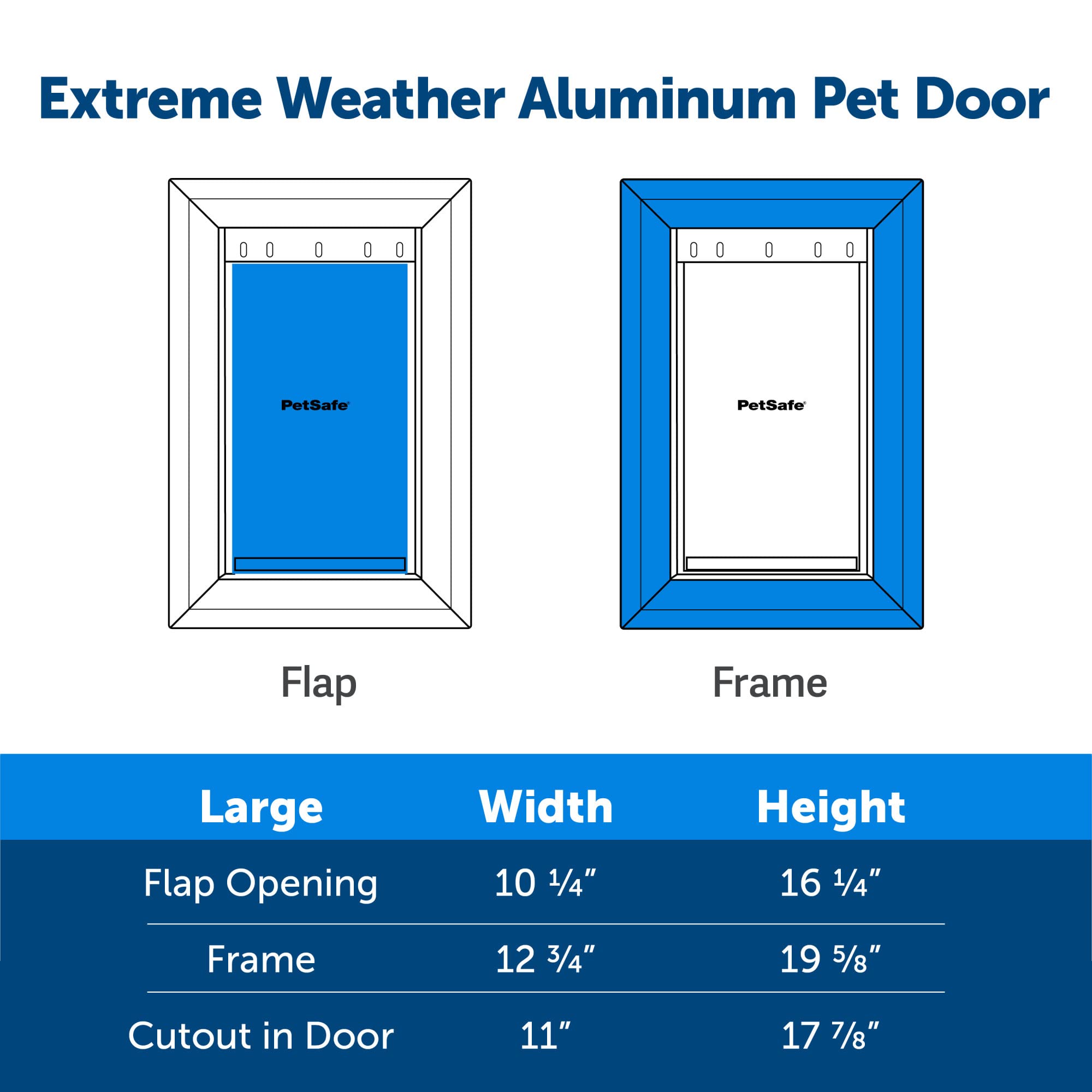 PetSafe Extreme Weather Aluminum Pet Door - Energy-Saving Thermal Barrier Pet Flap with Slide-in Door Locking & Secure Flap Cover - for Dogs Up to 100 lb - Large